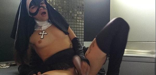  Naughty nun is fucked and cums inside her teen pussy creampie - interracial littlesexyowl 4k